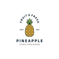 tropische ananas fruit minimalistische logo ontwerp symbool inspiratie vector