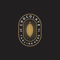 chocola cacao Boon en zonnestraal goud logo ontwerp icoon vector illustratie