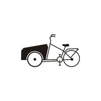 vervoer fiets met groot lading doos logo ontwerp icoon vector