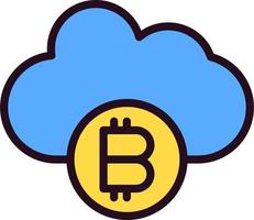 bitcoin wolk vector icoon