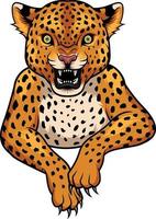tekenfilm luipaard mascotte vector