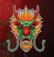 tekenfilm boos draak mascotte ontwerp vector