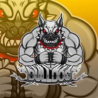 bulldog esport mascotte logo ontwerp vector