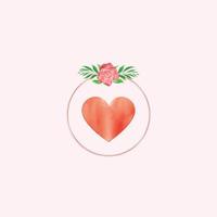 waterverf Valentijn hart ontwerp sjabloon vector