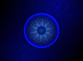 modern holografische oog bal Aan technologie achtergrond vector