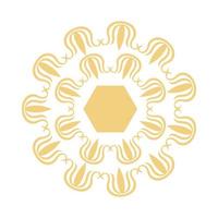 gouden bloemen mandala decoratieve geïsoleerde pictogram vector