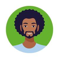 zwarte man met baard avatar karakter vector