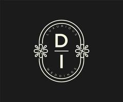 di initialen brief bruiloft monogram logos sjabloon, hand- getrokken modern minimalistisch en bloemen Sjablonen voor uitnodiging kaarten, opslaan de datum, elegant identiteit. vector