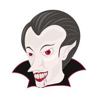 dracula tellen hoofd halloween karakter vector