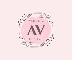 av initialen brief bruiloft monogram logos sjabloon, hand- getrokken modern minimalistisch en bloemen Sjablonen voor uitnodiging kaarten, opslaan de datum, elegant identiteit. vector