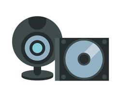 webcamera-apparaathardware met compact disk vector