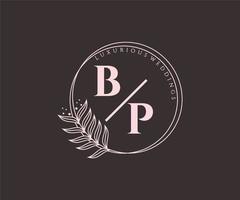 bp initialen brief bruiloft monogram logos sjabloon, hand- getrokken modern minimalistisch en bloemen Sjablonen voor uitnodiging kaarten, opslaan de datum, elegant identiteit. vector