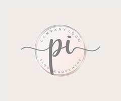 eerste pi vrouwelijk logo. bruikbaar voor natuur, salon, spa, kunstmatig en schoonheid logo's. vlak vector logo ontwerp sjabloon element.