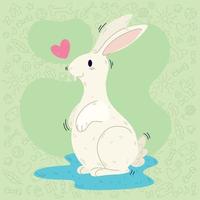 geïsoleerd schattig wit konijn tekenfilm karakter vector