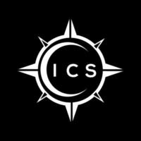 ics abstract technologie cirkel instelling logo ontwerp Aan zwart achtergrond. ics creatief initialen brief logo. vector