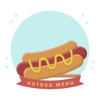 hotdog Fast food maaltijd. vlak vector icoon ontwerp
