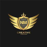 abstract brief nm schild logo ontwerp sjabloon. premie nominaal monogram bedrijf teken. vector