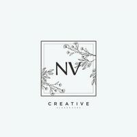 nv schoonheid vector eerste logo kunst, handschrift logo van eerste handtekening, bruiloft, mode, juwelen, boetiek, bloemen en botanisch met creatief sjabloon voor ieder bedrijf of bedrijf.