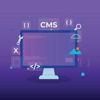 cms concept in helling achtergrond vector