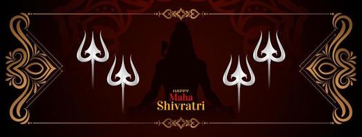 gelukkig maha shivratri cultureel heer shiva aanbidden festival banier vector
