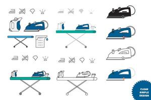 geïsoleerde stoomstrijkijzer pictogram en beker vector