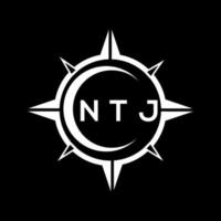 ntj abstract monogram schild logo ontwerp Aan zwart achtergrond. ntj creatief initialen brief logo. vector