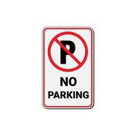 geen parkeerbord of verkeer parkeerverbod teken geïsoleerd op een witte achtergrond. vector