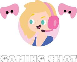 gaming babbelen meisje vector logo
