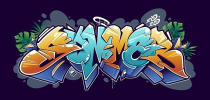 zomer graffiti belettering vector