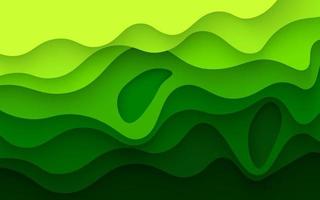multi gekleurde abstract groen golvend papercut overlappen lagen achtergrond. eps10 vector