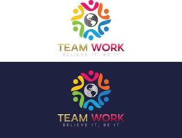 vriendschap, eenheid mensen zorg logo, creatief mensen logo, teamwerk, connectiviteit premie logo sjabloon vector