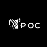 poc credit reparatie accounting logo ontwerp Aan zwart achtergrond. poc creatief initialen groei diagram brief logo concept. poc bedrijf financiën logo ontwerp. vector