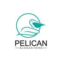 pelikaan vogel logo ontwerp, lijn kunst pelikaan vogel logo vector illustratie sjabloon