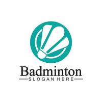 badminton logo vector pictogram illustratie ontwerp template.badminton shuttle pictogram logo.badminton sport logo sjabloon vector. sportclub logo concept