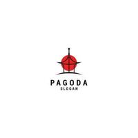 pagode logo icoon ontwerp sjabloon vlak vector