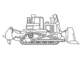 hand- getrokken vector illustratie kleur kinderen bouw groot bulldozer clip art