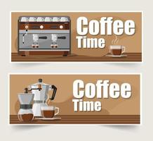 koffie tijd banner set vector