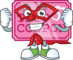 roze liefde coupon tekenfilm karakter stijl vector