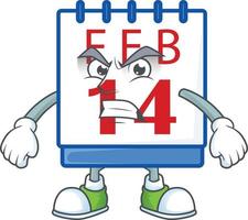 14e Valentijn kalender tekenfilm karakter stijl vector