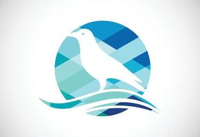 kleurrijk duif vogel in een cirkel. mozaïek- patroon vogel logo ontwerp vector
