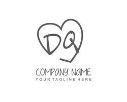 eerste dq met liefde logo sjabloon vector