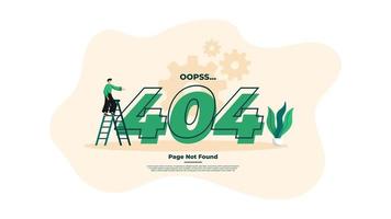 moderne platte ontwerp illustratie van 404-foutpagina. vector