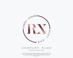 eerste rx vrouwelijk logo schoonheid monogram en elegant logo ontwerp, handschrift logo van eerste handtekening, bruiloft, mode, bloemen en botanisch met creatief sjabloon vector