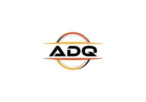 adq brief royalty mandala vorm logo. adq borstel kunst logo. adq logo voor een bedrijf, bedrijf, en reclame gebruiken. vector