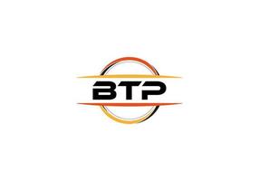 btp brief royalty mandala vorm logo. btp borstel kunst logo. btp logo voor een bedrijf, bedrijf, en reclame gebruiken. vector