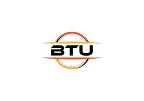 btu brief royalty mandala vorm logo. btu borstel kunst logo. btu logo voor een bedrijf, bedrijf, en reclame gebruiken. vector