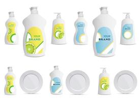 afwasmiddel fles vector ontwerp illustratie set geïsoleerd op een witte achtergrond