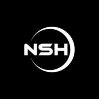 nsh brief logo ontwerp in illustratie. vector logo, schoonschrift ontwerpen voor logo, poster, uitnodiging, enz.