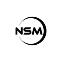 nsm brief logo ontwerp in illustratie. vector logo, schoonschrift ontwerpen voor logo, poster, uitnodiging, enz.