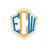 ecw abstract monogram schild logo ontwerp Aan wit achtergrond. ecw creatief initialen brief logo. vector